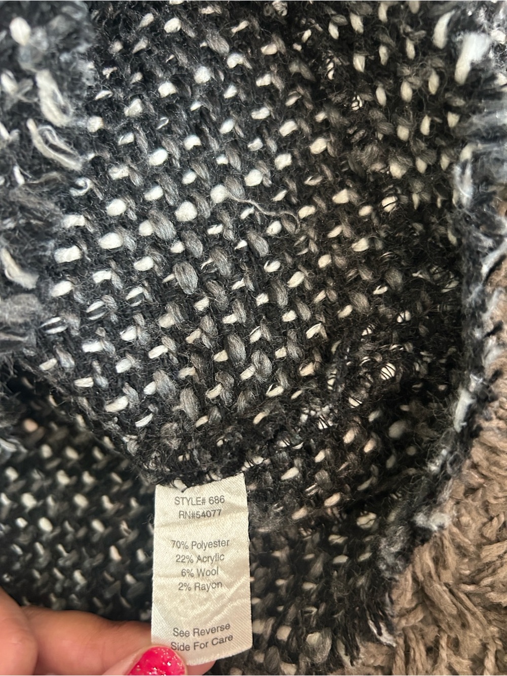 Cabi Tweed Blazer Jacket Style Black Gray 3/4 Sleeve Style 686 Size Large - Picture 9 of 11